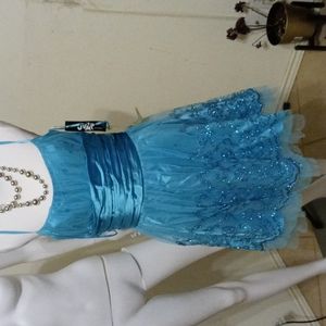 Light blue/turquoise semi-formal dressSpaghetti strapJump apparel